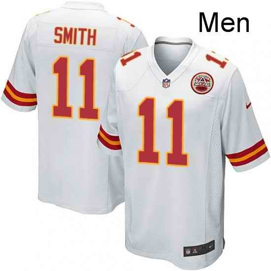 Men Nike Kansas City Chiefs 11 Alex Smith Game White NFL Jersey